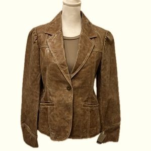 Wilson Leather MAXIMA Vintage Tan 100% Genuine Leather Womens Jacket Size Medium